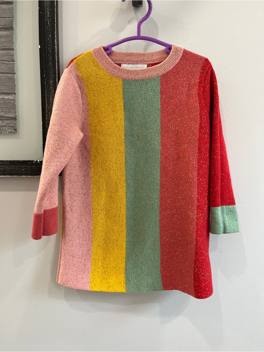 Stella McCartney Kids Multicolor Glitter Stripe Knit Sweater